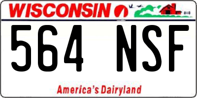 WI license plate 564NSF