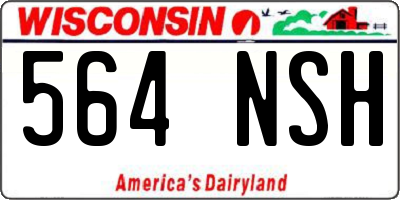 WI license plate 564NSH