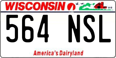 WI license plate 564NSL
