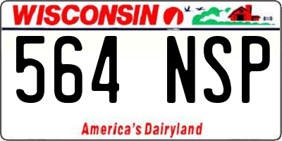 WI license plate 564NSP
