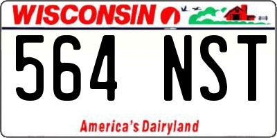 WI license plate 564NST