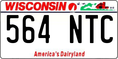 WI license plate 564NTC
