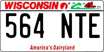 WI license plate 564NTE