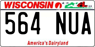 WI license plate 564NUA