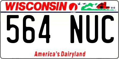WI license plate 564NUC