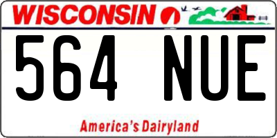 WI license plate 564NUE