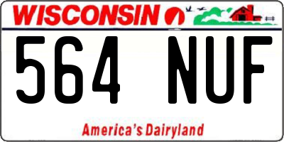 WI license plate 564NUF