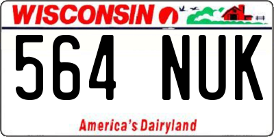 WI license plate 564NUK