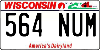 WI license plate 564NUM