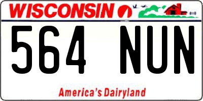 WI license plate 564NUN