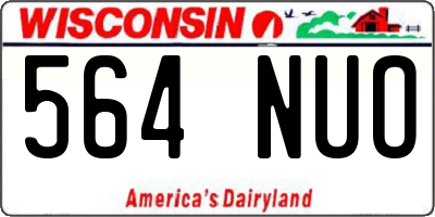 WI license plate 564NUO