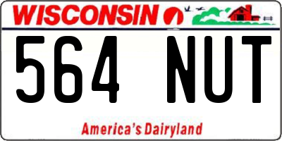WI license plate 564NUT