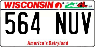 WI license plate 564NUV