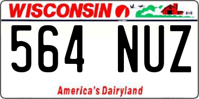 WI license plate 564NUZ