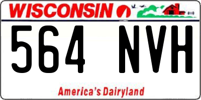 WI license plate 564NVH