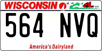 WI license plate 564NVQ