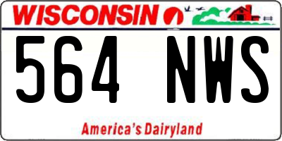 WI license plate 564NWS