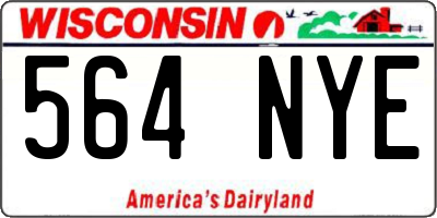 WI license plate 564NYE