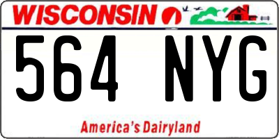 WI license plate 564NYG