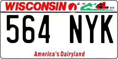 WI license plate 564NYK