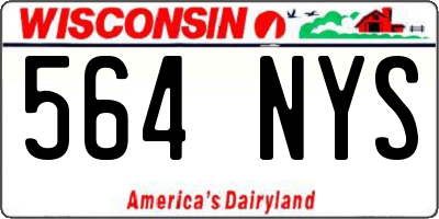 WI license plate 564NYS