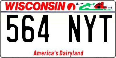 WI license plate 564NYT