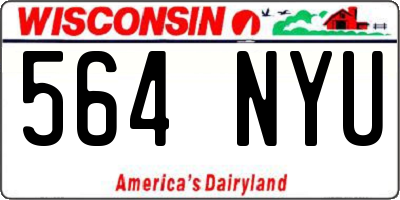 WI license plate 564NYU