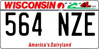 WI license plate 564NZE
