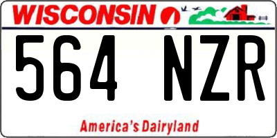 WI license plate 564NZR