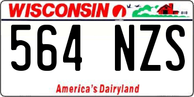 WI license plate 564NZS