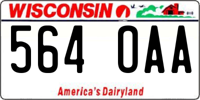 WI license plate 564OAA