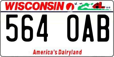 WI license plate 564OAB