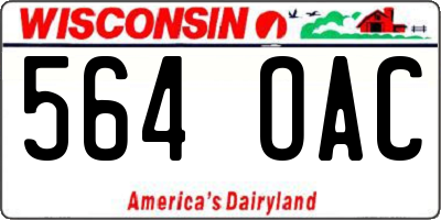 WI license plate 564OAC