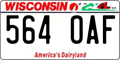 WI license plate 564OAF