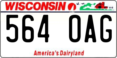 WI license plate 564OAG