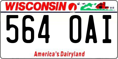 WI license plate 564OAI