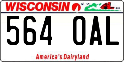 WI license plate 564OAL