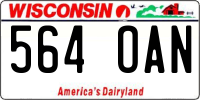 WI license plate 564OAN