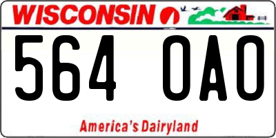 WI license plate 564OAO