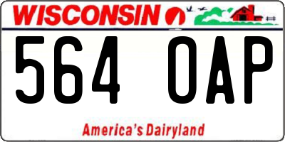 WI license plate 564OAP