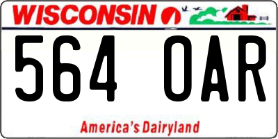 WI license plate 564OAR