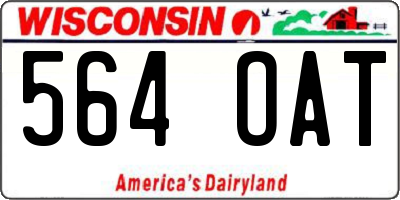 WI license plate 564OAT
