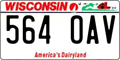 WI license plate 564OAV