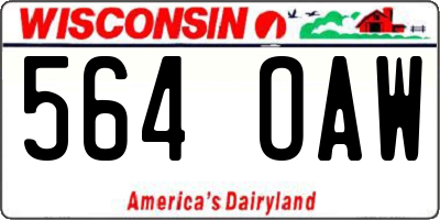 WI license plate 564OAW