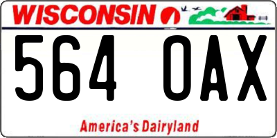 WI license plate 564OAX