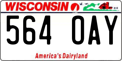 WI license plate 564OAY