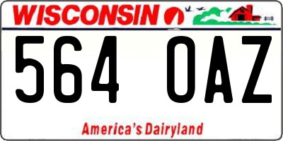 WI license plate 564OAZ