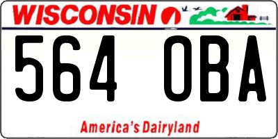 WI license plate 564OBA