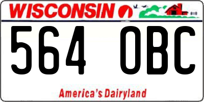 WI license plate 564OBC