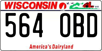 WI license plate 564OBD